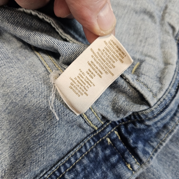 Free People Womens Size 2 Trucker Denim Patchwork Jacket We The Free Hippie Boho - Picture 12 of 16